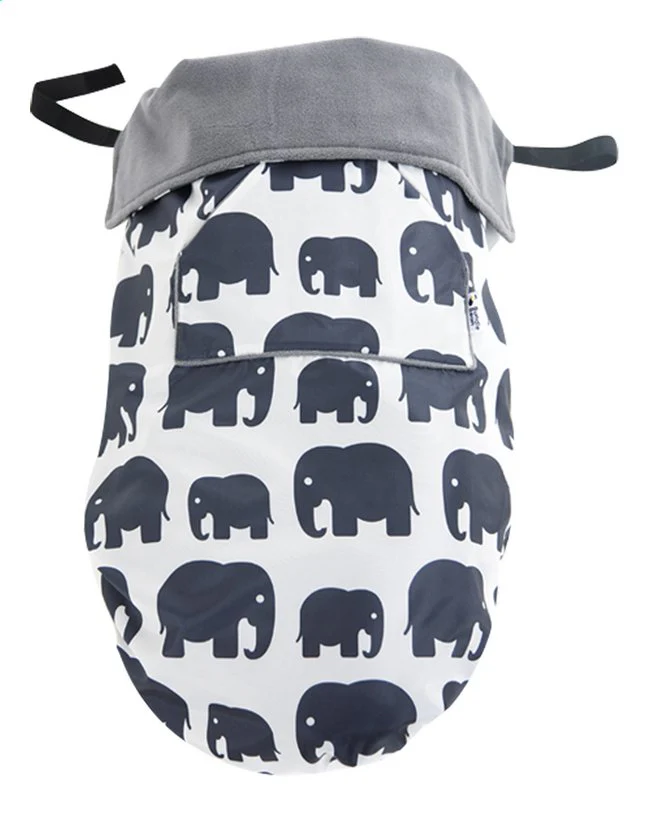 Bundle Bean Multifunctioneel voetenzeil grey elephants - Image 3