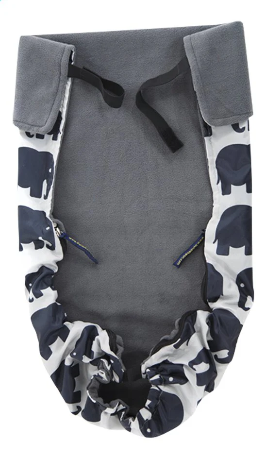 Bundle Bean Multifunctioneel voetenzeil grey elephants - Image 4