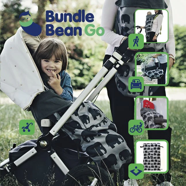 Bundle Bean Multifunctioneel voetenzeil grey elephants - Image 5