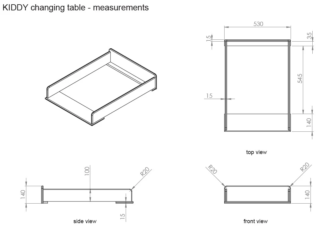 Jaxx 2-delige babykamer (bed + commode met verlengstuk) Kiddy wit - Image 3