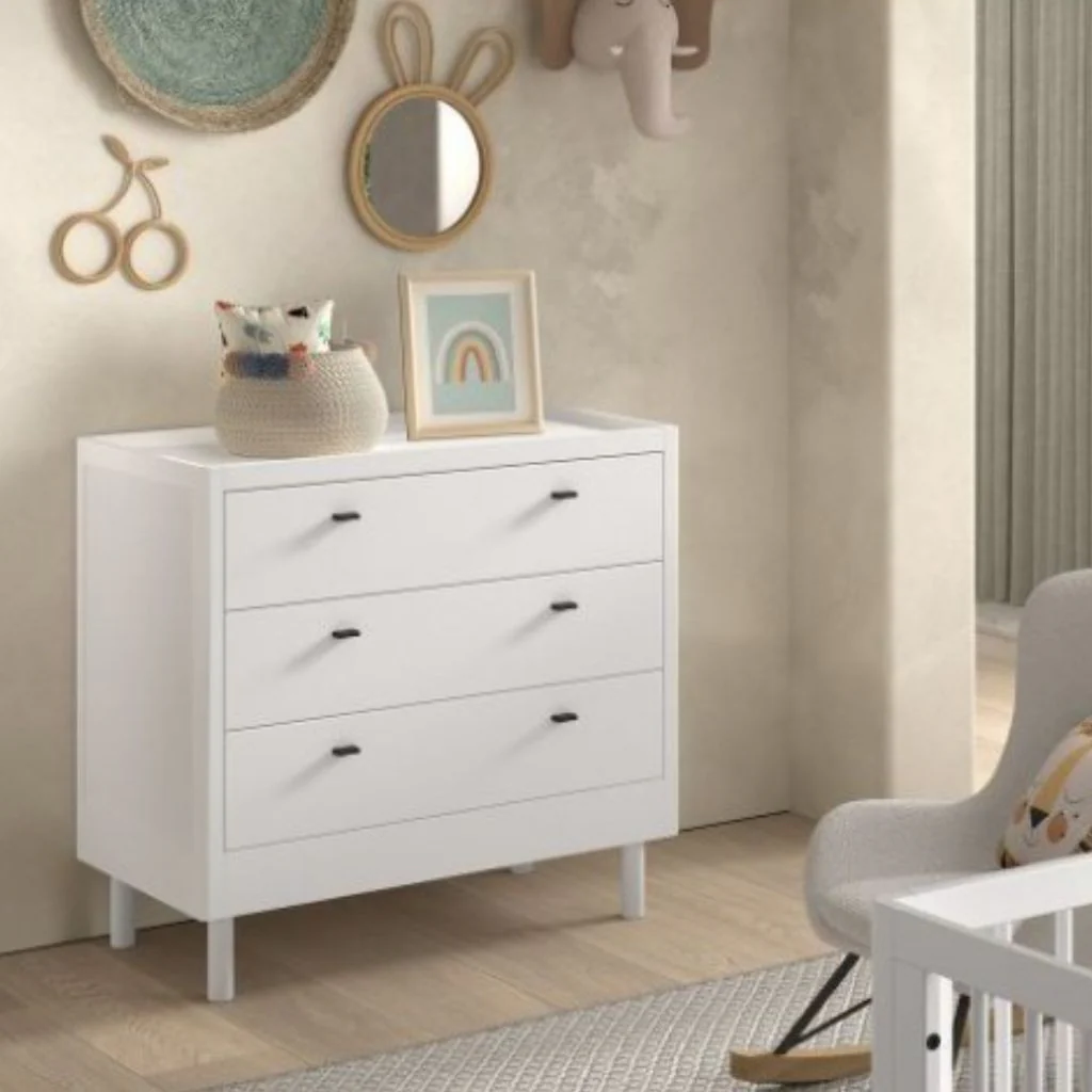 Jaxx 2-delige babykamer (Peuterbed L 140 x B 70 cm + commode) Forrest Beuk wit - Image 3