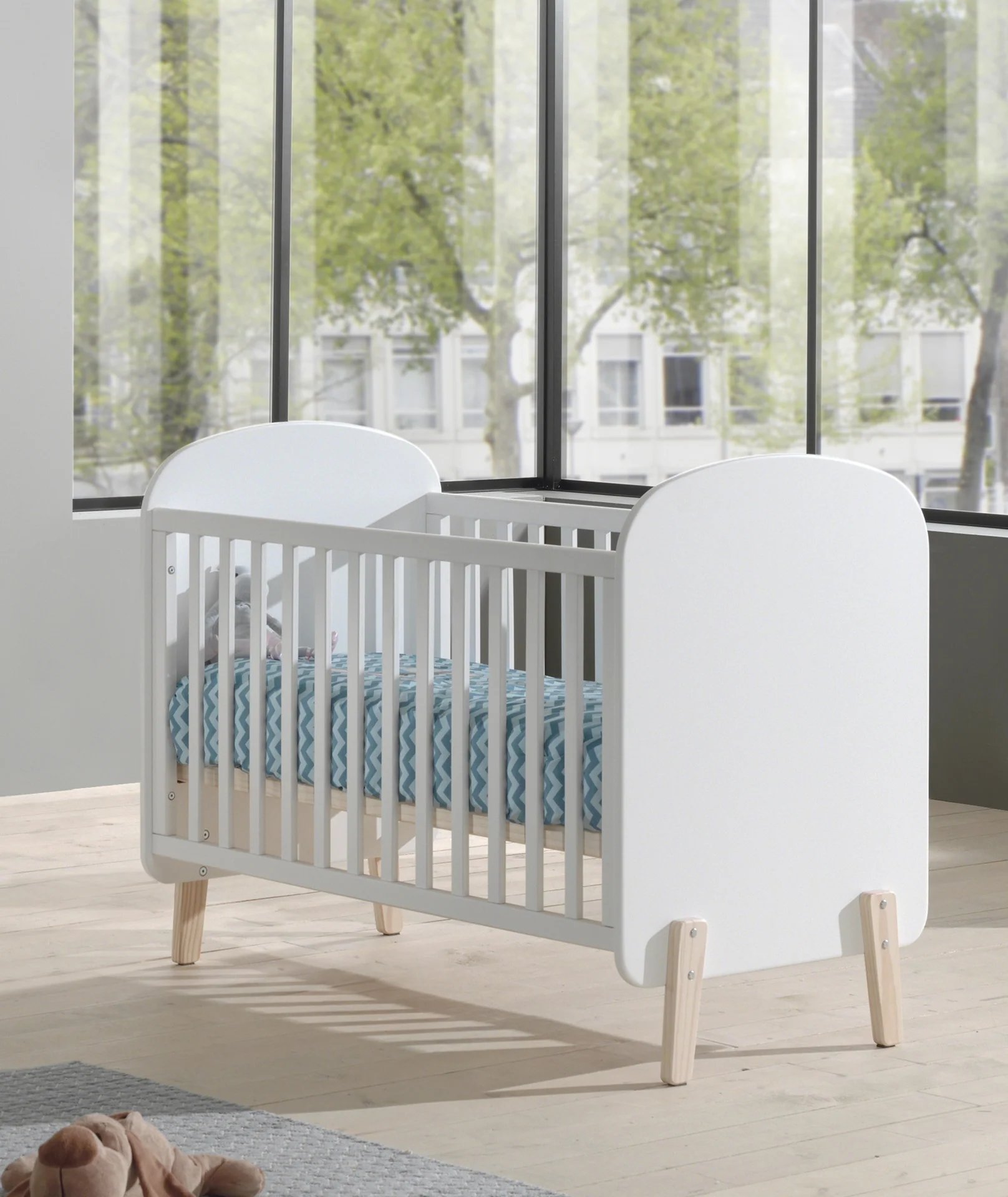Jaxx 3-delige babykamer (bed + commmode met verlengstuk + kast met 3 deuren) Kiddy wit - Image 11
