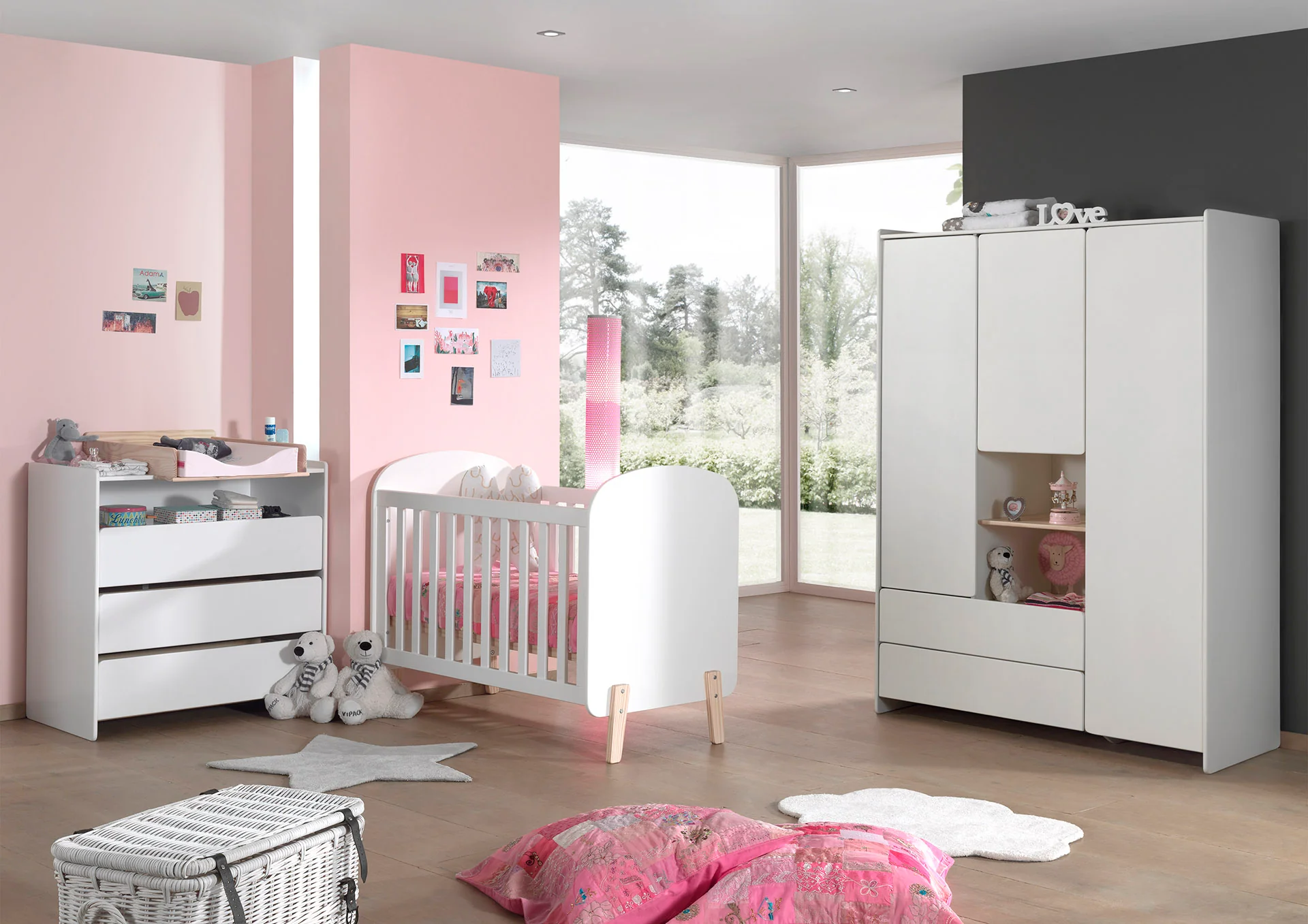 Jaxx 3-delige babykamer (bed + commmode met verlengstuk + kast met 3 deuren) Kiddy wit - Image 13